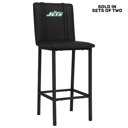 Dreamseat Bar Stool 500 with New York Jets Classic Logo, 2PK XZ500BSDBLK-PSNFL21018A
